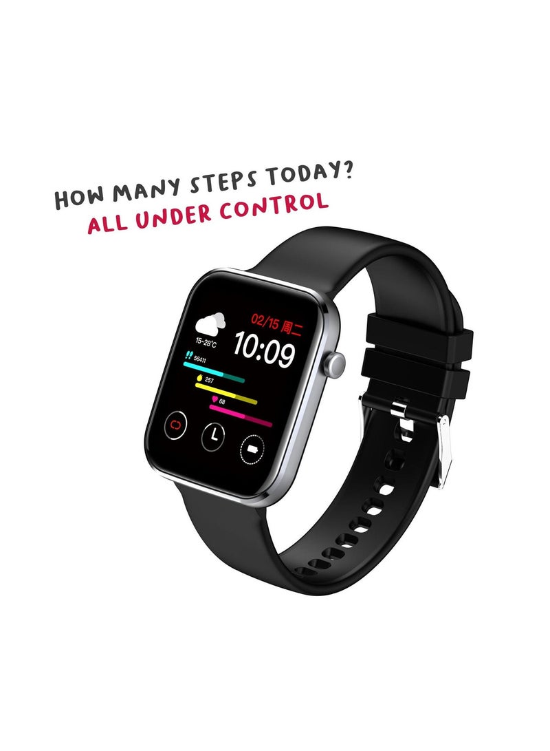 سيلي 1.69" Full Touch Large Color Display Trainer Smartwatch With IP67 Certification,Water & Dust Resistant,Gym Sports Mode,Long Battery Life,Messages Alerts,Heart Rate,Sleep Tracker For Unisex. - Image 3