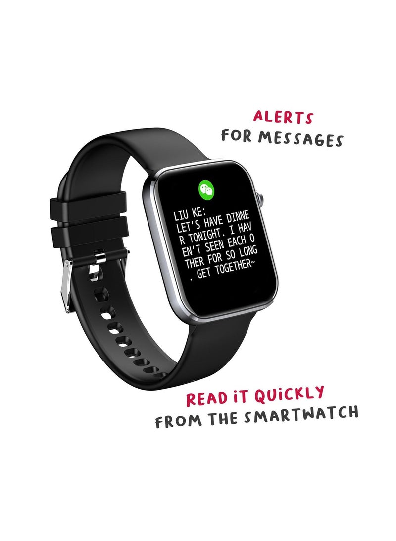 سيلي 1.69" Full Touch Large Color Display Trainer Smartwatch With IP67 Certification,Water & Dust Resistant,Gym Sports Mode,Long Battery Life,Messages Alerts,Heart Rate,Sleep Tracker For Unisex. - Image 2