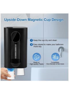 Wall Mounted Mouthwash Dispenser, Automatic Bathroom Mouth Wash Dispenser with 2 Magnetic Cups, No Drilling Needed - Ideal for Kids and adults, Sleek Black Design 540mL (19 Oz) - pzsku/Z7518323637A41E0E02F9Z/45/_/1698905916/4ed58d25-497d-41c6-a46d-80de1b31fcd9