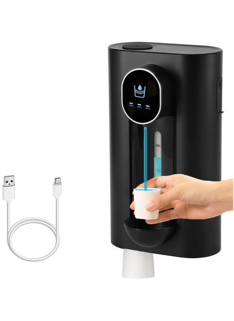 Wall Mounted Mouthwash Dispenser, Automatic Bathroom Mouth Wash Dispenser with 2 Magnetic Cups, No Drilling Needed - Ideal for Kids and adults, Sleek Black Design 540mL (19 Oz)