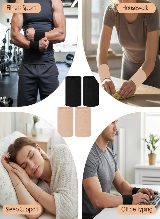 Thrymme 4 Pcs Wrist Compression Sleeve, Compression Wrist for Tendonitis, Arthritis & Carpal Tunnel, Breathable & Elastic Wrists Brace for Gym, Sports and Typing - Image 3
