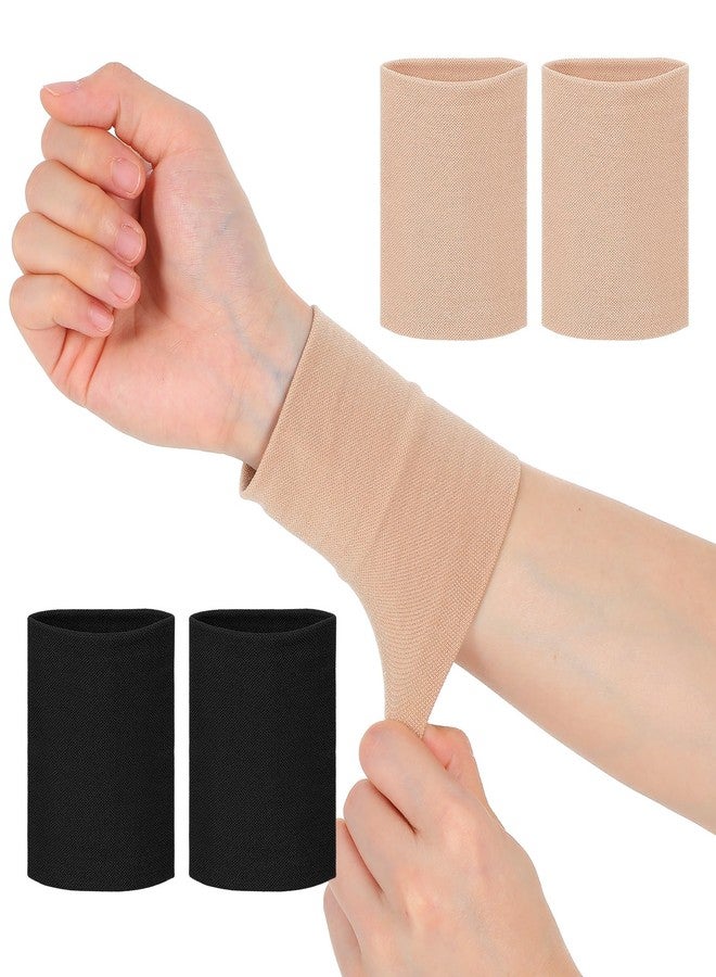 Thrymme 4 Pcs Wrist Compression Sleeve, Compression Wrist for Tendonitis, Arthritis & Carpal Tunnel, Breathable & Elastic Wrists Brace for Gym, Sports and Typing - Image 1