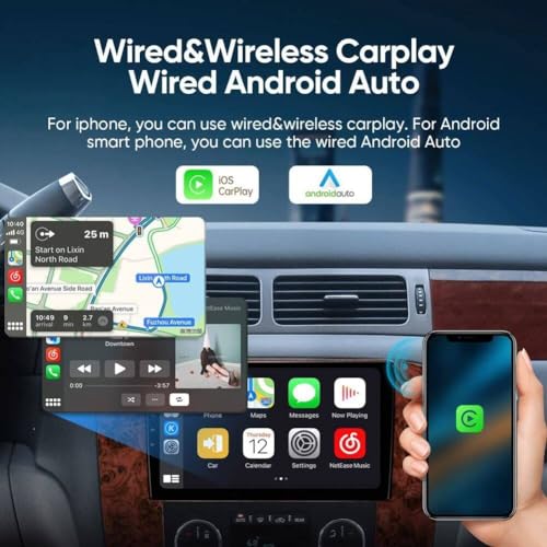 Hiolpen Double Din Car Stereo Android 13 for GMC Yukon for Chevy Tahoe Suburban 07-12 for CarPlay Radio Stereo GPS 2+32G - Image 3