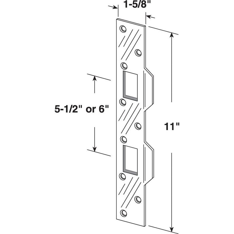 Prime-Line U 11452 Door Strike, 5-1/2 In., Hole Center, Matte Black Finish (Single Pack) - Image 2