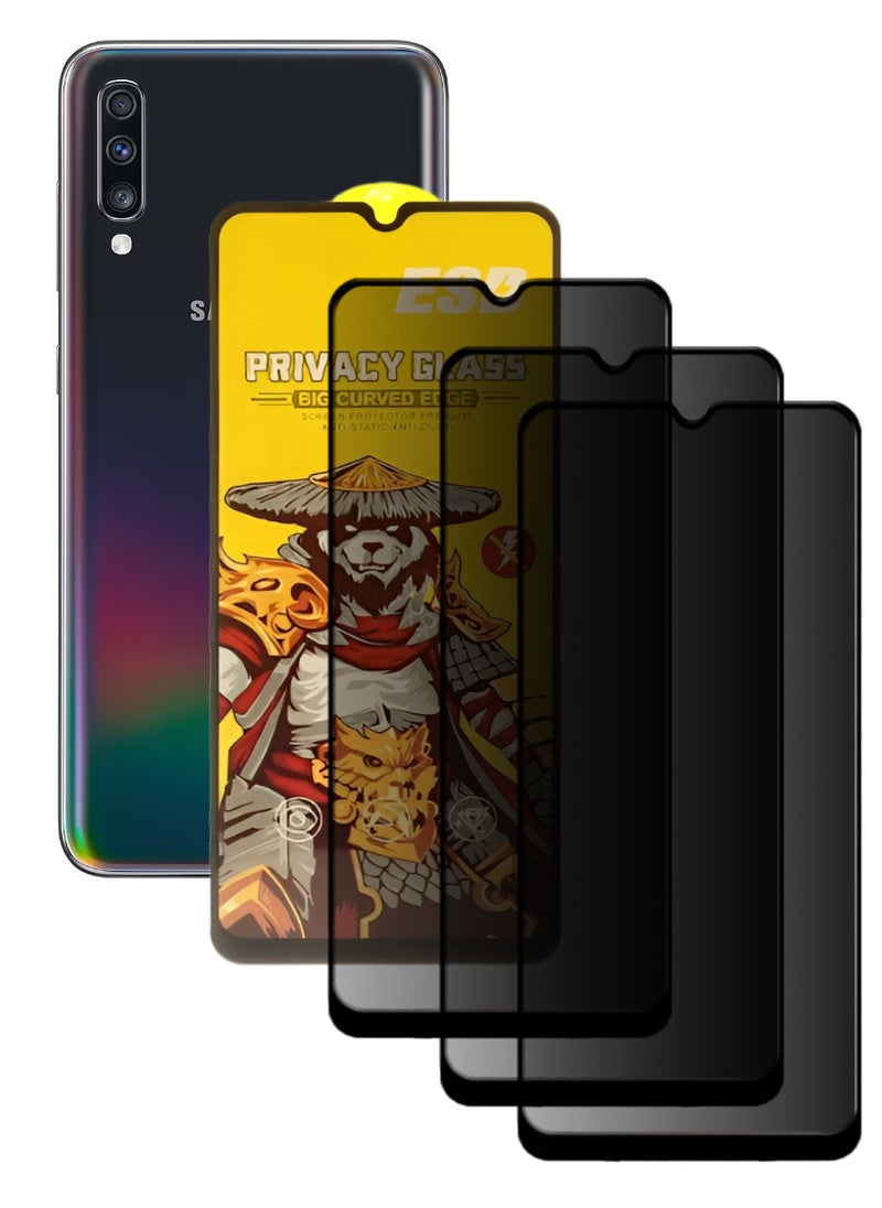 ESD 3 Pieces Tempered Dustproof Privacy Glass Screen Protector Compatible For Samsung Galaxy A70 - Image 1