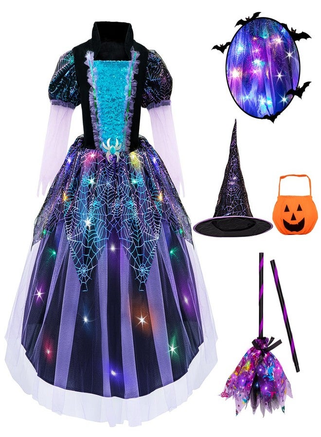 Meland Witch Costume for Girls - Light Up Halloween Costume for Girl Dress Up, Halloween Costume for Girls - Image 1