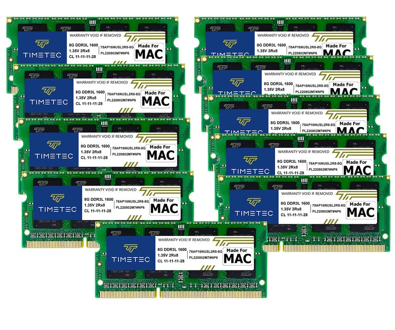 Timetec 80GB KIT(10x8GB) Compatible for Apple DDR3L 1600MHz PC3L-12800 CL11 for iMac (Mid 2011, Late 2012, Late 2013, Late 2014 Retina 5K, Mid 2015 Retina 5K) SODIMM Memory Module MAC RAM Upgrade - Image 1