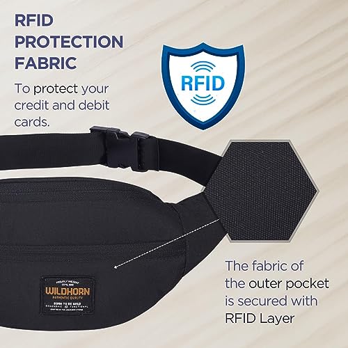 WILDHORN Waist Bags for Men Women I Ultra Strong Stitching Sturdy Zippers Waterproof Pocket Large Fanny Pack for Hiking Travel Camping Running - Image 5