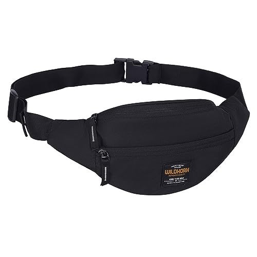 WILDHORN Waist Bags for Men Women I Ultra Strong Stitching Sturdy Zippers Waterproof Pocket Large Fanny Pack for Hiking Travel Camping Running - Image 1