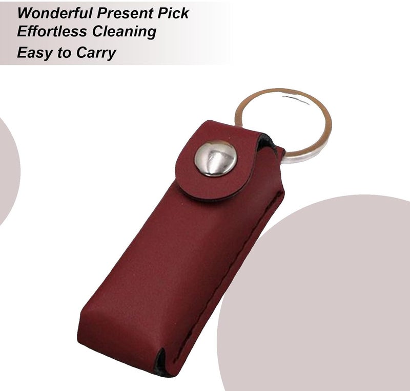 10pcs USB Case Flash Drive Leather with Protector Cap Small Keychain for Teacher Photographers Office Backup Birthday Access(Red) - Image 2