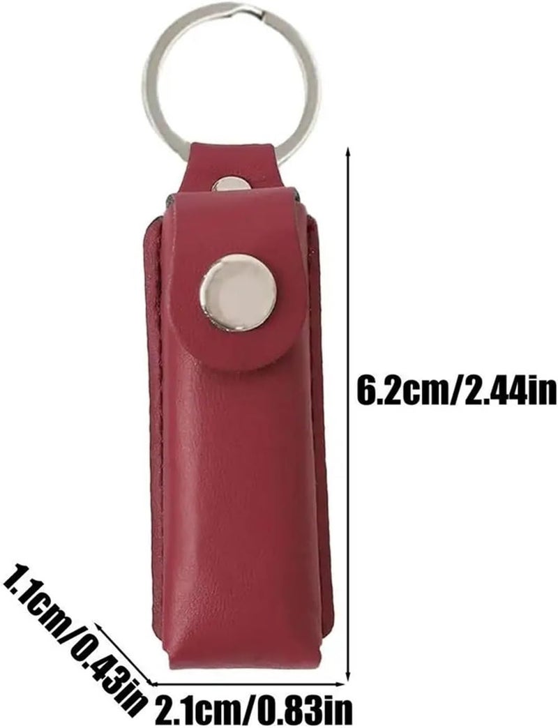 10pcs USB Case Flash Drive Leather with Protector Cap Small Keychain for Teacher Photographers Office Backup Birthday Access(Red) - Image 1