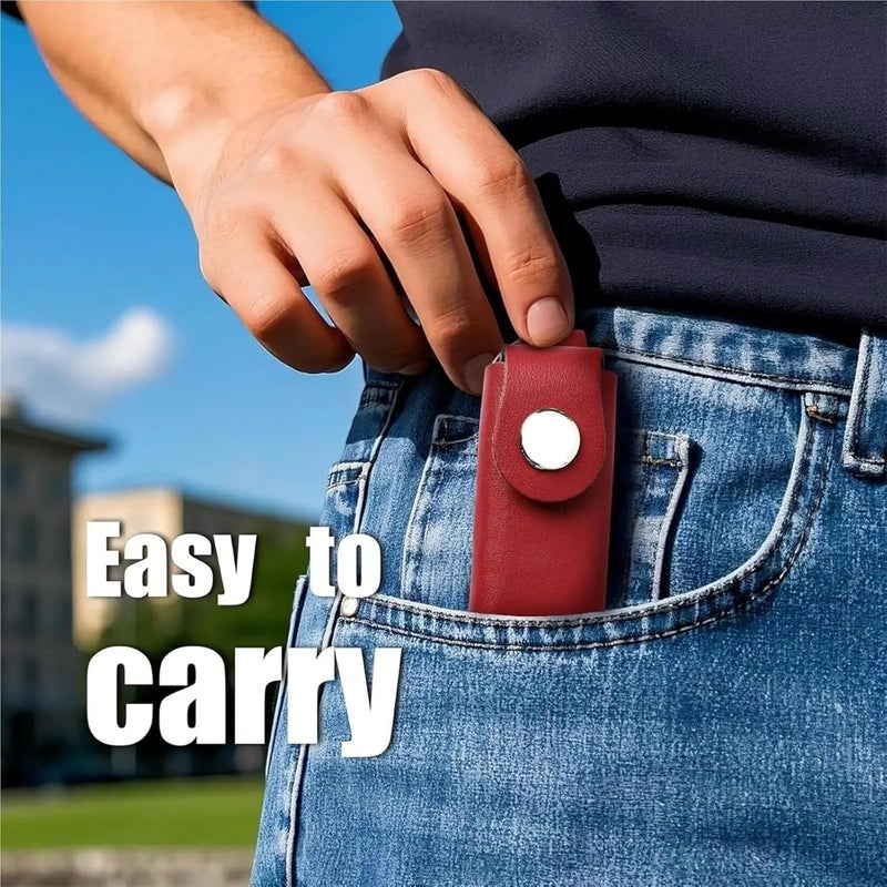 10pcs USB Case Flash Drive Leather with Protector Cap Small Keychain for Teacher Photographers Office Backup Birthday Access(Red) - Image 4