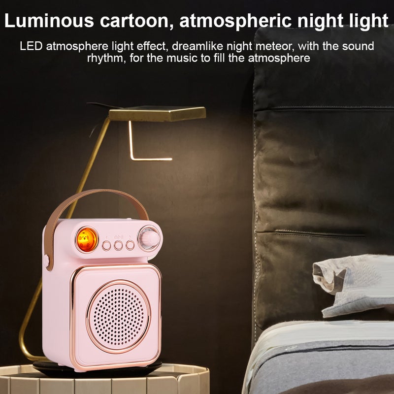 Mini Karaoke Machine Wireless Microphone and Speaker Set with 2 Microphone Rechargeable LED Color Night Light Handheld Mic Karaoke Speaker Gifts for Birthday Party Desktop Fitness Outdoor Home KTV Set - Image 5