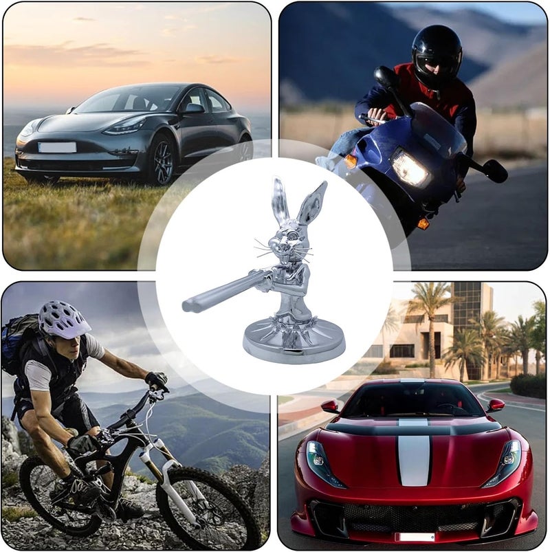 Genérico Rabbit Motor - Alloy 7x4x10cm | for Car Bonnet | Truck Bonnet | Decorative Accessories for Cars and Trucks for Dashboards, Vehicle Customization, , E - Image 4