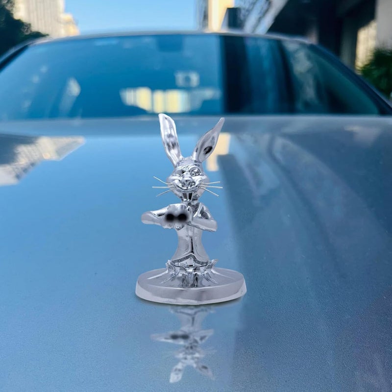 Genérico Rabbit Motor - Alloy 7x4x10cm | for Car Bonnet | Truck Bonnet | Decorative Accessories for Cars and Trucks for Dashboards, Vehicle Customization, , E - Image 3