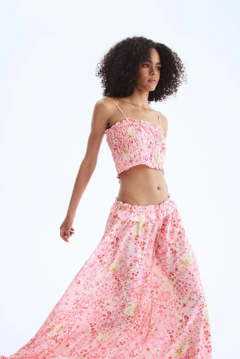H&M Frill-trimmed maxi skirt