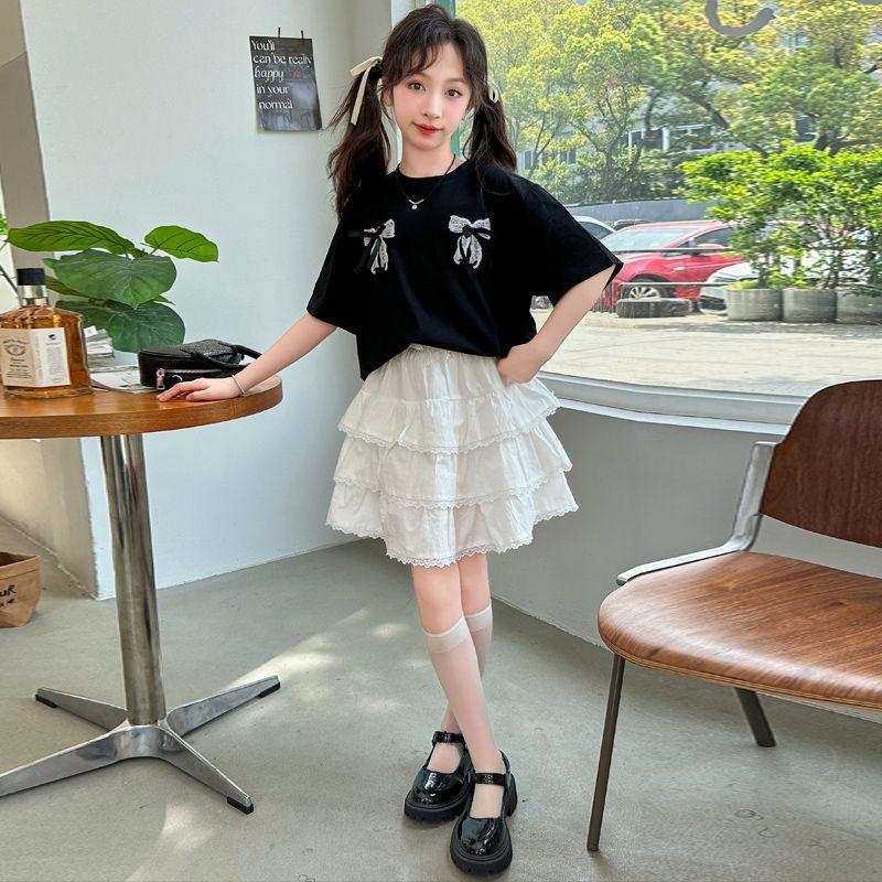 Summer Girls Cake Skirt Women'S Big Kids White Lace Pontoon Skirt - Image 3