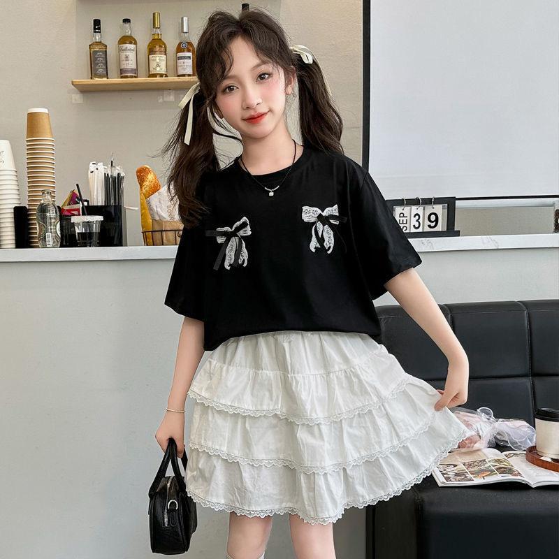 Summer Girls Cake Skirt Women'S Big Kids White Lace Pontoon Skirt - Image 4