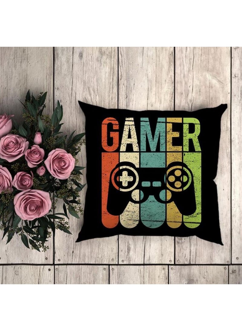 Decorative cushion cover without filling for sofa with gaming print, multi-colour, 45*45cm - Image 2