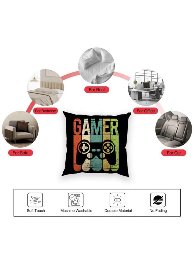 Decorative cushion cover without filling for sofa with gaming print, multi-colour, 45*45cm - Image 3