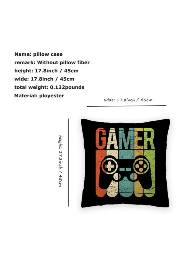 Decorative cushion cover without filling for sofa with gaming print, multi-colour, 45*45cm - Image 4