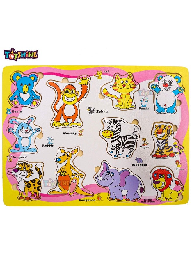 Toyshine Toyshine Premium 3 in 1 Wooden Small ABC, Numbers 123 (1- B0) and Animals Puzzle Toy, Educational and Learning Toy - Model B  - Image 2