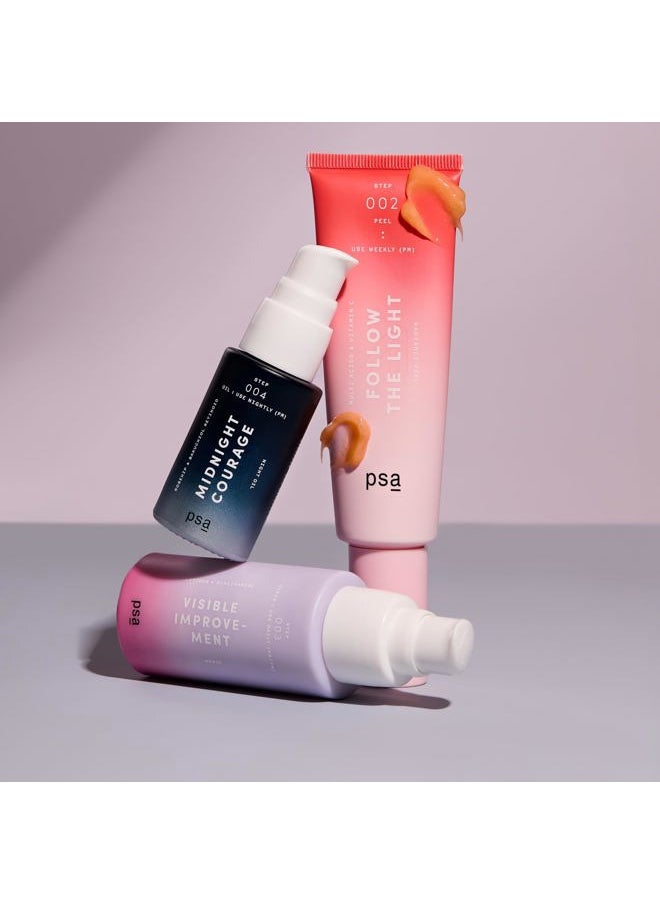Purposeful Skincare by Allies PSA - FOLLOW THE LIGHT Multi Acids & Vitamin C Peel | Glycolic + Lactic Acid, Vitamin C, Pomegranate Enzymes | Suitable for All Skin Types (50 mL | 1.7 oz)  - Image 4