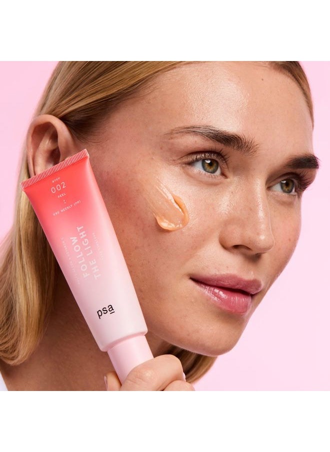 Purposeful Skincare by Allies PSA - FOLLOW THE LIGHT Multi Acids & Vitamin C Peel | Glycolic + Lactic Acid, Vitamin C, Pomegranate Enzymes | Suitable for All Skin Types (50 mL | 1.7 oz)  - Image 5