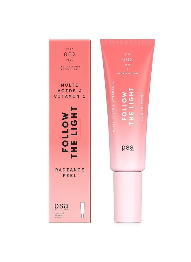 Purposeful Skincare by Allies PSA - FOLLOW THE LIGHT Multi Acids & Vitamin C Peel | Glycolic + Lactic Acid, Vitamin C, Pomegranate Enzymes | Suitable for All Skin Types (50 mL | 1.7 oz)  - Image 3