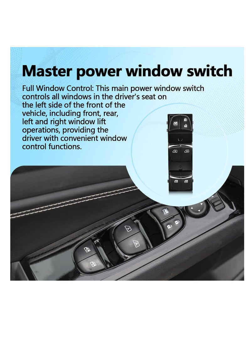 Power Window Switch Control Button Driver Side Compatible with Nissan Altima 2013-2017 Nissan Pathfinder 2013-2020 Nissan Murano 2015-2021 Replaces OEM 25401-3TA4A - Image 2