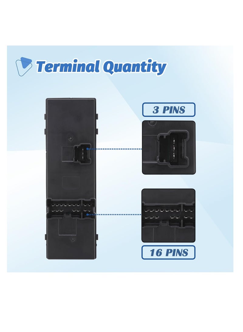 Power Window Switch Control Button Driver Side Compatible with Nissan Altima 2013-2017 Nissan Pathfinder 2013-2020 Nissan Murano 2015-2021 Replaces OEM 25401-3TA4A - Image 3