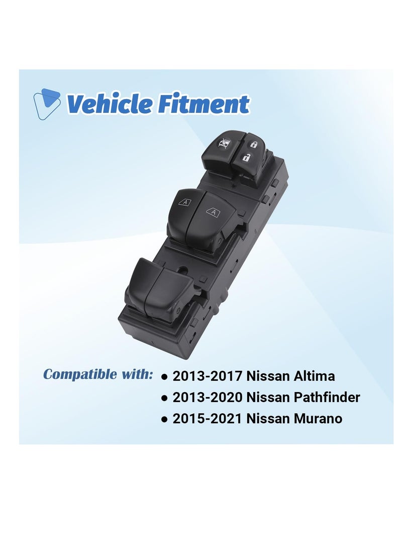 Power Window Switch Control Button Driver Side Compatible with Nissan Altima 2013-2017 Nissan Pathfinder 2013-2020 Nissan Murano 2015-2021 Replaces OEM 25401-3TA4A - Image 5