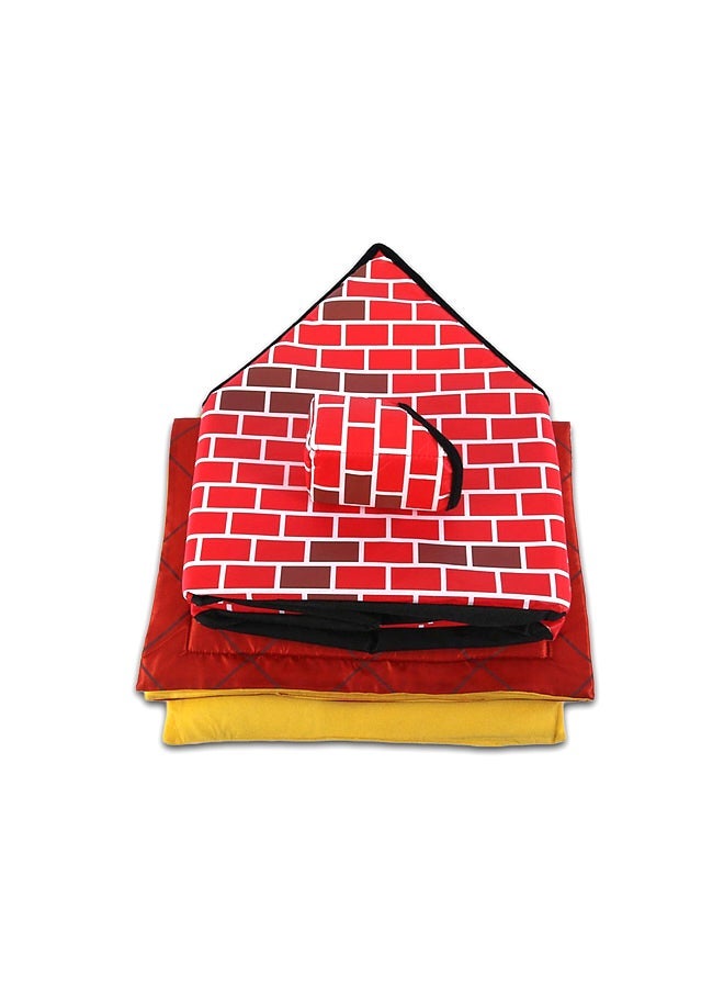 NIBEMINENT Portable Brick House With Chimney Red - Image 1