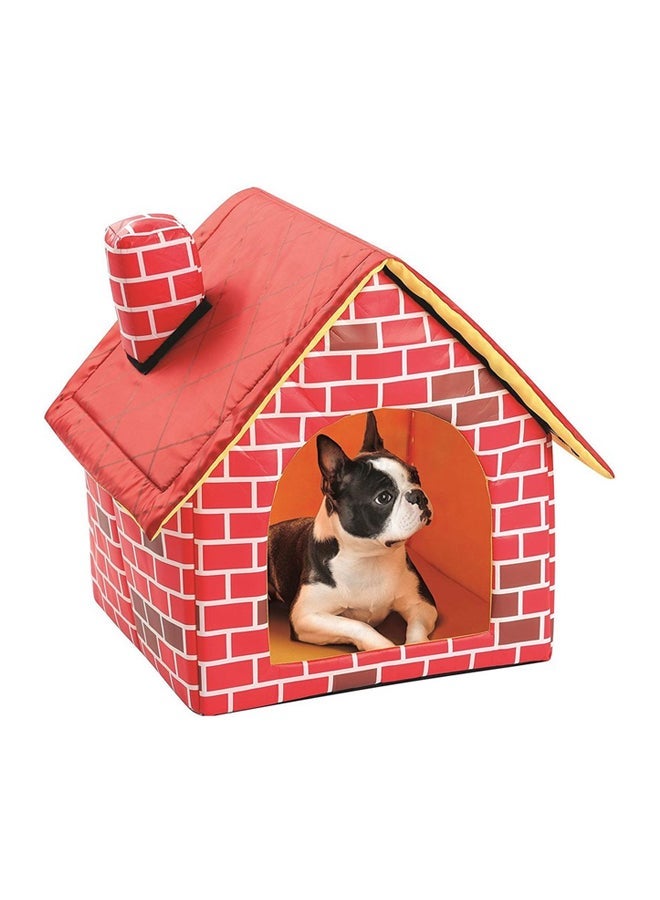 NIBEMINENT Portable Brick House With Chimney Red - Image 3