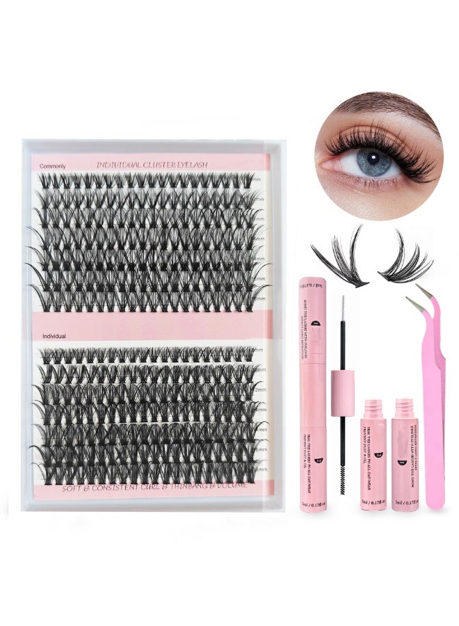 Joudi Lash Extension Kit, Lash Clusters Eyelash Extension Kit with Lash Bond and Seal Lash Remover Lash Applicator Individual Lashes Kit Eyelash Brush Easy to Apply at Home (30D+40D-8-14mm) - Image 1