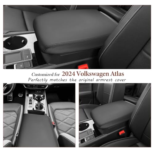 SKTU for 2024 2025 Volkswagen Atlas Center Console Cover 2024 2025 VW Atlas Armrest Cover 2024 2025 Atlas SE/SEL Center Console Pad Volkswagen Atlas 2024 2025 Accessories Center Console Cushion - Image 2