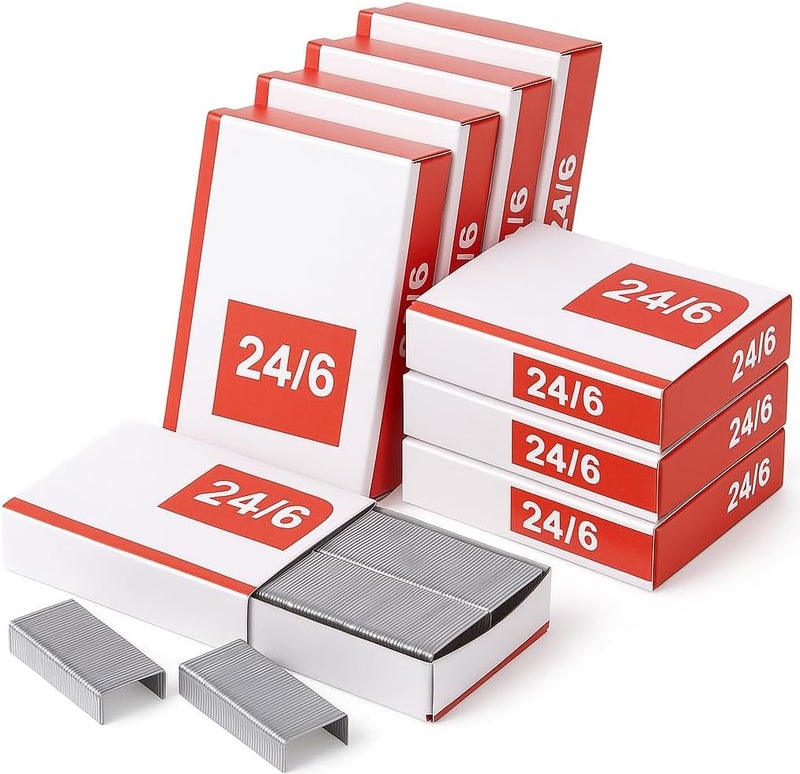 Fitto 24/6 Stapler Pins, 1mm Thick, Durable & Reliable, 20 Packs Box – Heavy-Duty Office Supplies for Standard & Heavy Paperwork, High Capacity, Smooth Staples for 24/6, Ideal for Home & Office Use
