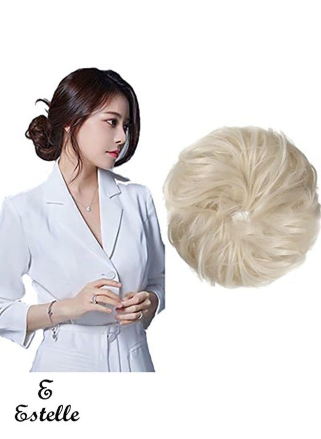 Estelle Messy Hair Bun Scrunchie with Elastic Rubber Band Ponytail Hair Extensions Updo Chignon Donut Ponytail Hairpiece Synthetic Tousled Hair for Women (Color #60) - Image 1