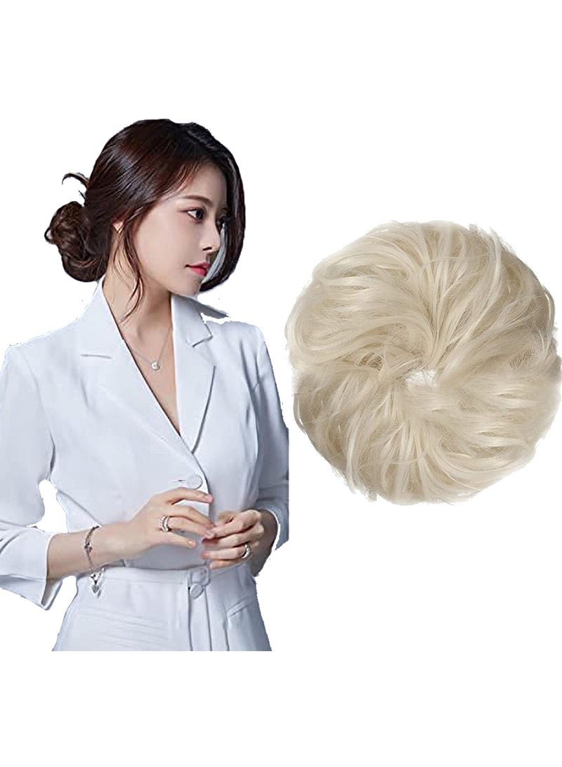 Estelle Messy Hair Bun Scrunchie with Elastic Rubber Band Ponytail Hair Extensions Updo Chignon Donut Ponytail Hairpiece Synthetic Tousled Hair for Women (Color #60) - Image 2