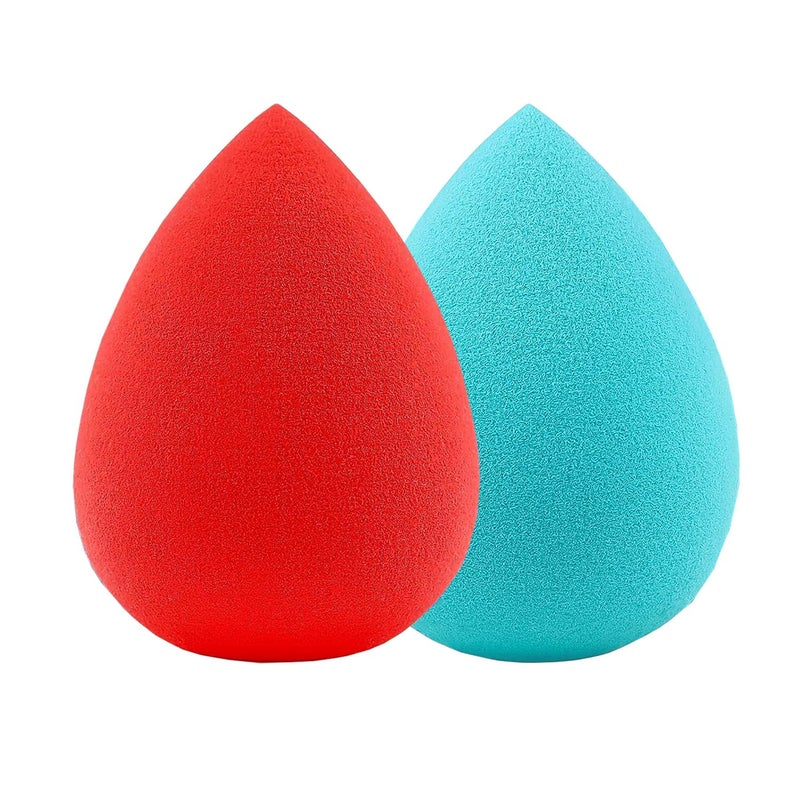 SUAKE Beauty Blender Sponge for Face Makeup – Soft, Latex-Free Makeup Sponge Puff for All Skin Types – Reusable Sponge for Foundation, Concealer & Cream (Single Colour, Pack of 2) - Image 1