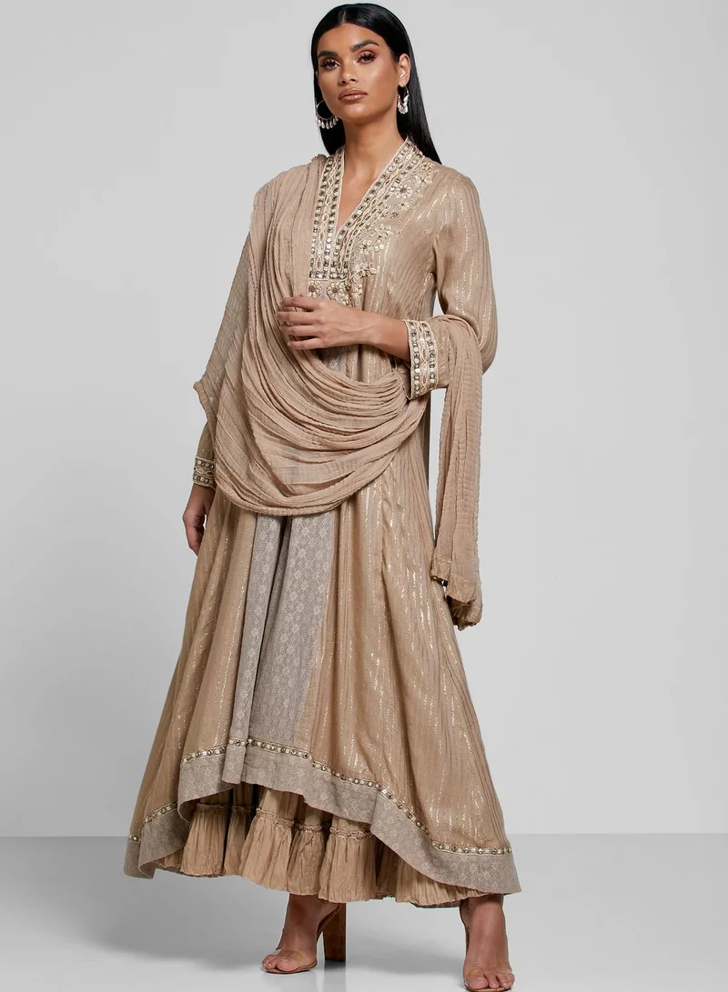 RITU KUMAR Embroidered Asymmetric Suit Set