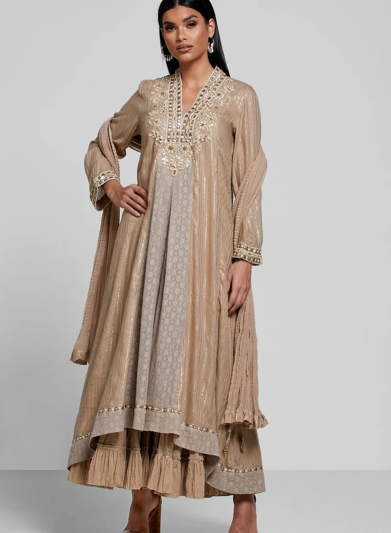 RITU KUMAR Embroidered Asymmetric Suit Set