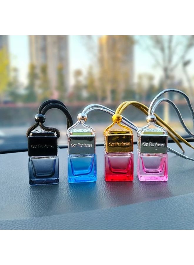 زجاجة عطر سيارة حمراء فارغة بتدرج مجوف مع غطاء ذهبي، زينة منعشة للهواء - Image 2