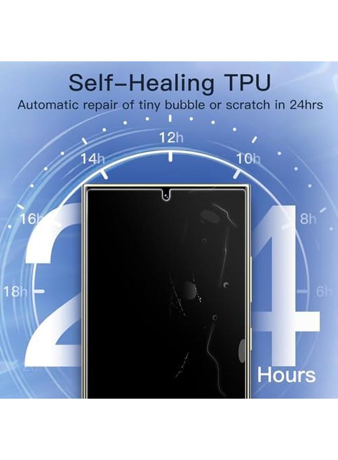 جي تيك واقي شاشة الخصوصية لهاتف Samsung Galaxy S24 Ultra 5G مقاس 6.8 بوصة مع واقي عدسة الكاميرا ومضاد للتجسس وطبقة مرنة من مادة TPU ومضادة للتجسس ومزودة بفتحة بصمة الإصبع، عبوة من قطعتين لكل منهما - Image 4