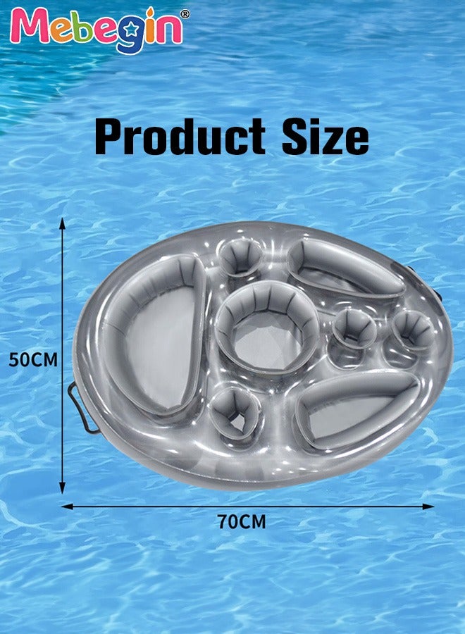 MEBEGIN 70*50cm Inflatable Drink Holder, Multifunctional Round Drink Floats for Swimming Pool, Drink Pool Floats with 8 Holes, Creative Pool Toys, PVC Inflatable Tray Water Supplies, Multifunctional Floating Drink Holder for Summer Beach Leisure and Party Decoration - Image 5