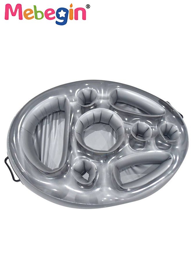 MEBEGIN 70*50cm Inflatable Drink Holder, Multifunctional Round Drink Floats for Swimming Pool, Drink Pool Floats with 8 Holes, Creative Pool Toys, PVC Inflatable Tray Water Supplies, Multifunctional Floating Drink Holder for Summer Beach Leisure and Party Decoration - Image 4