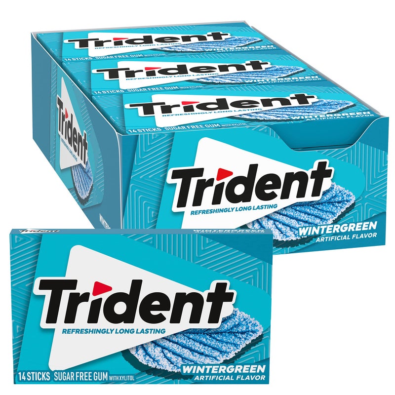 Trident Wintergreen SugarFree Chewing Gum 12 Packs of 14 Pieces 168 Total Pieces - Image 2