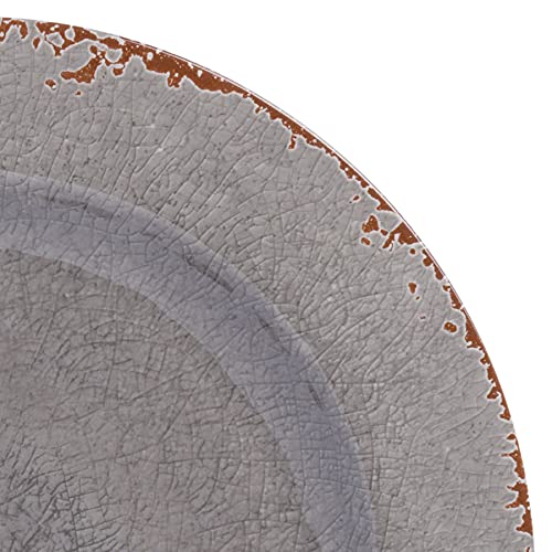 Gibson Home Mauna Melamine Plastic Dinnerware Set, Service for 4 (12pcs), Grey Rustic - Image 4