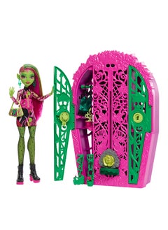 MONSTER HIGH Garden Mysteries Venus McFlytrap with Reveal Closet & 19+ Tea Party Surprises like Clothes, Skulltimate Secrets Doll & Accessories Set  - Image 1