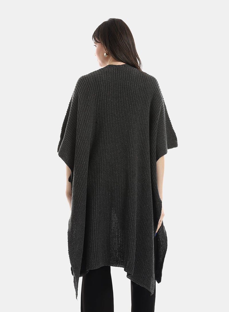 Andora Dark Grey Regular Fit Cape - Image 3